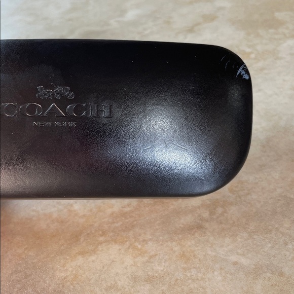 Coach New York Hard Case Eyeglasses Clamshell Storage Logo Black - Picture 10 of 11